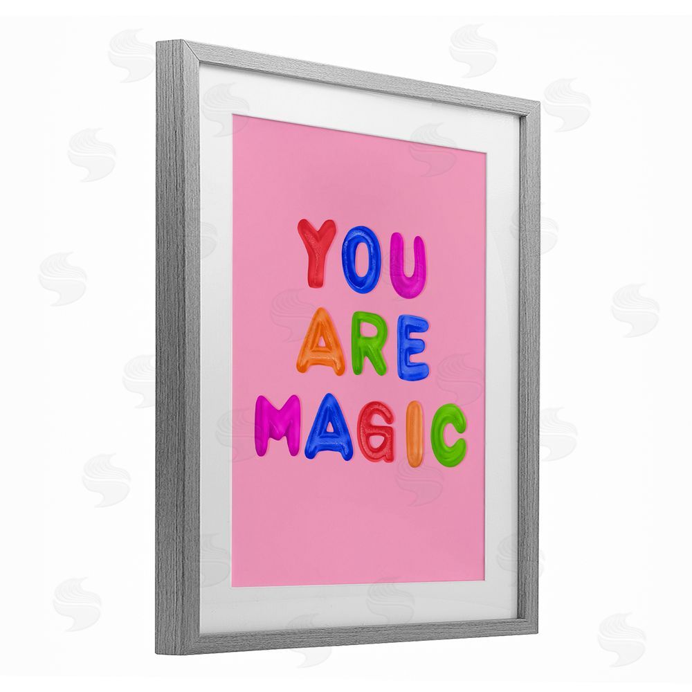LISH Creative You are Magic Gummies over Pink Gray Framed Print Under Glass with White Mat Wall Art