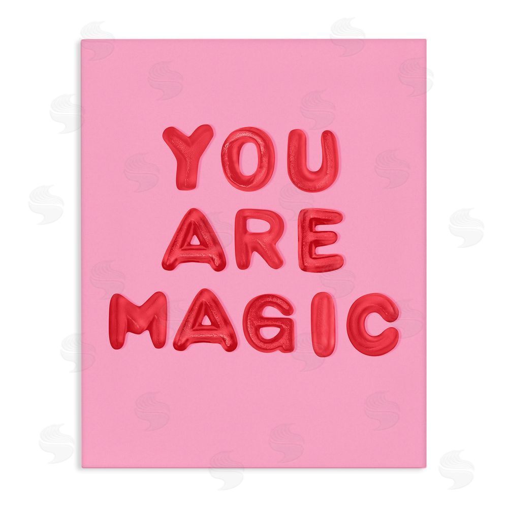 LISH Creative You Are Magic Red & Pink Stretched Canvas Wall Art Print