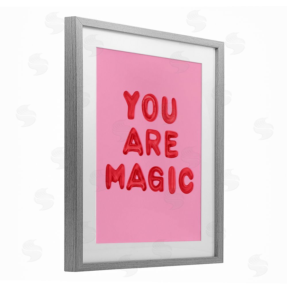 LISH Creative You Are Magic Red & Pink Gray Framed Print Under Glass Wall Art