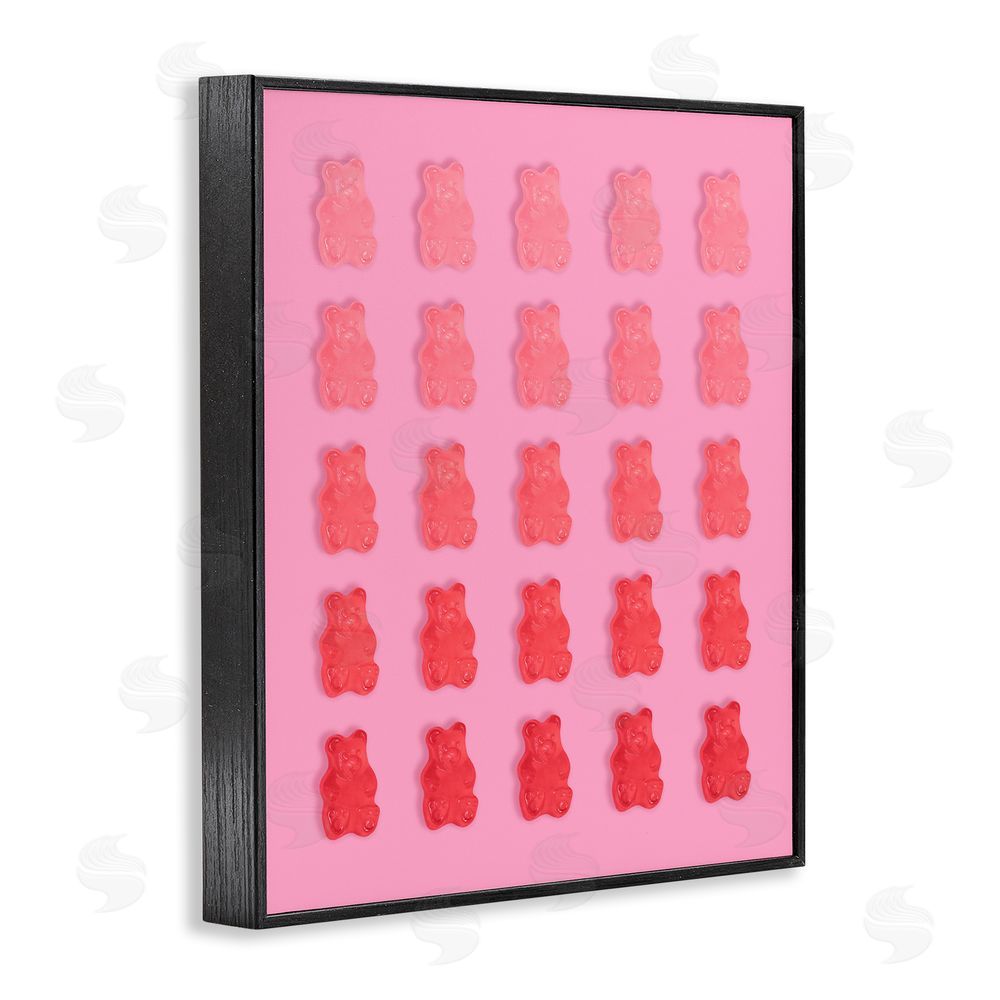 LISH Creative Pink & Red Bear Gradient Black Framed Giclee Wall Art Print