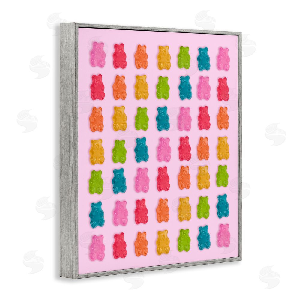 LISH Creative Soft Rainbow Bears on Pink Gray Framed Giclee Wall Art Print