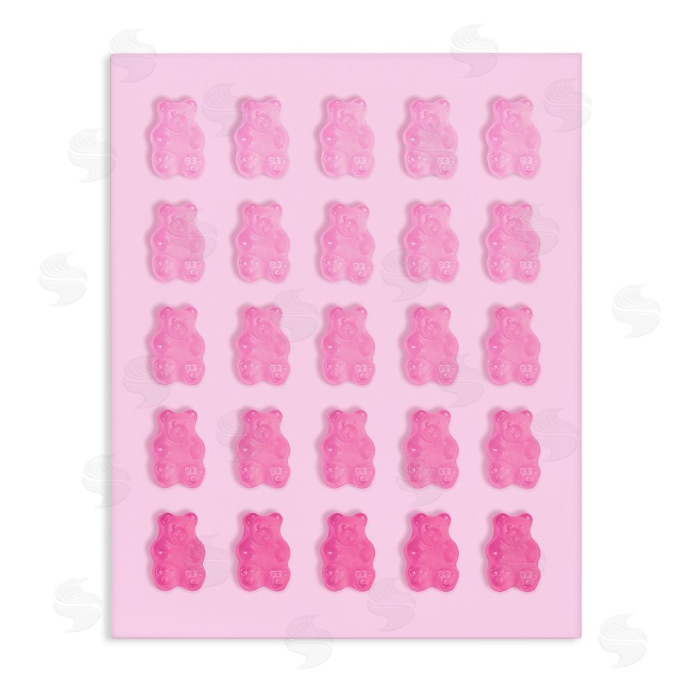 LISH Creative Gradient Pastel Pink Bears Stretched Canvas Wall Art