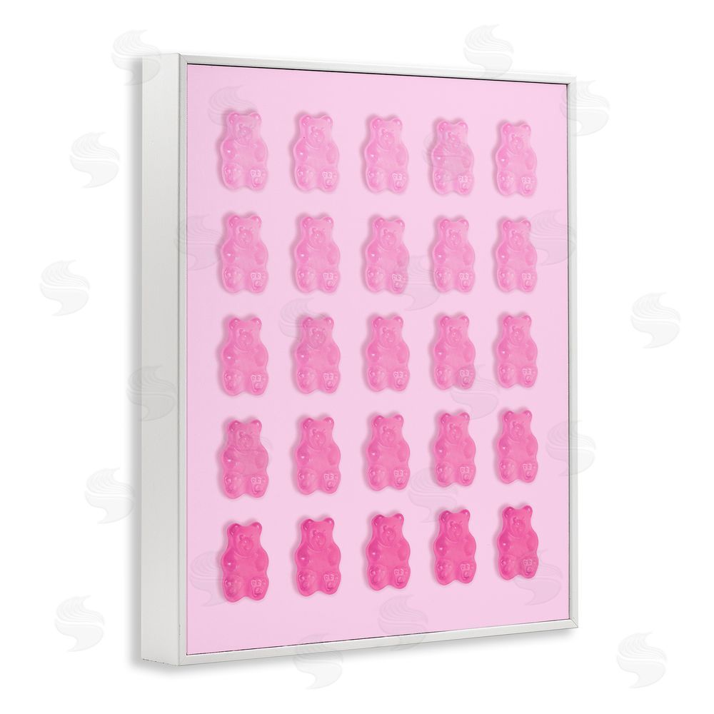 LISH Creative Gradient Pastel Pink Bears White Framed Giclee Wall Art Print