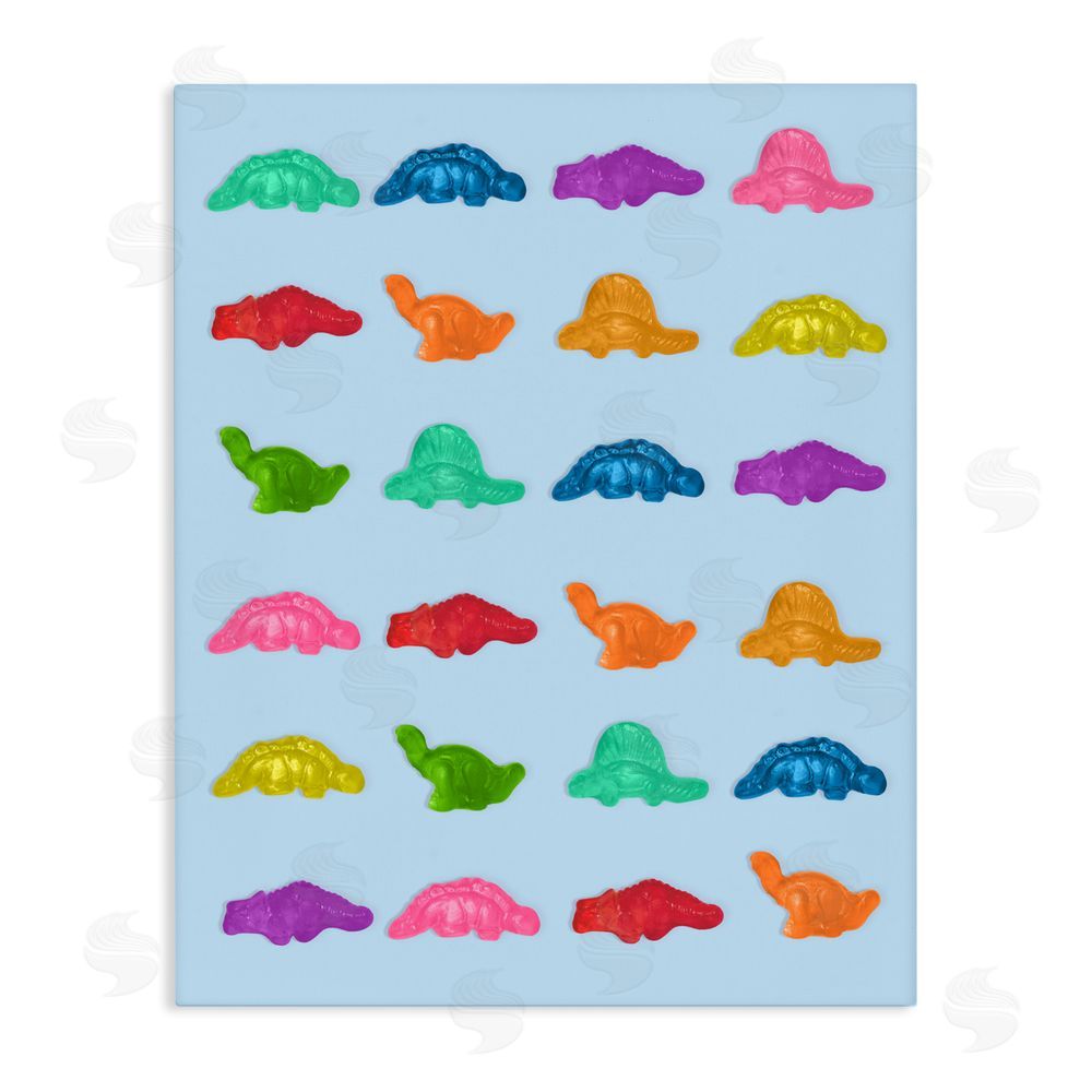 LISH Creative Colorful Dinosaur Gummies Stretched Canvas Wall Art