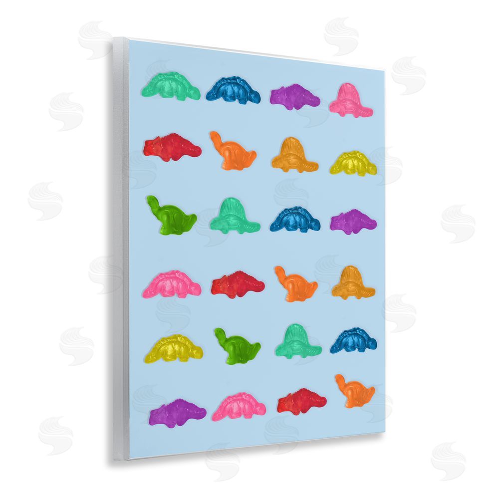 LISH Creative Colorful Dinosaur Gummies Wall Plaque with Fixed Lithograph Print