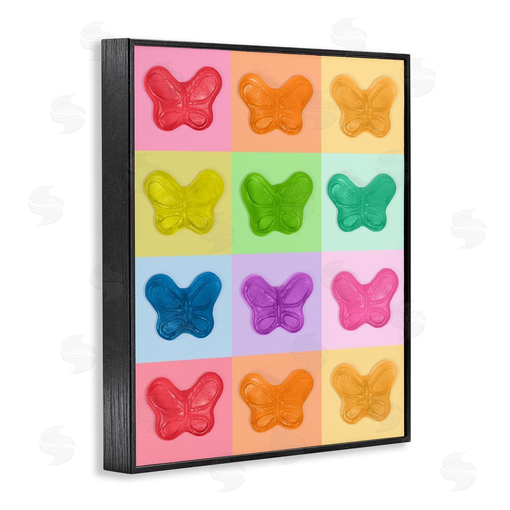 LISH Creative Colorful Butterflies Candy Black Framed Giclee Wall Art Print