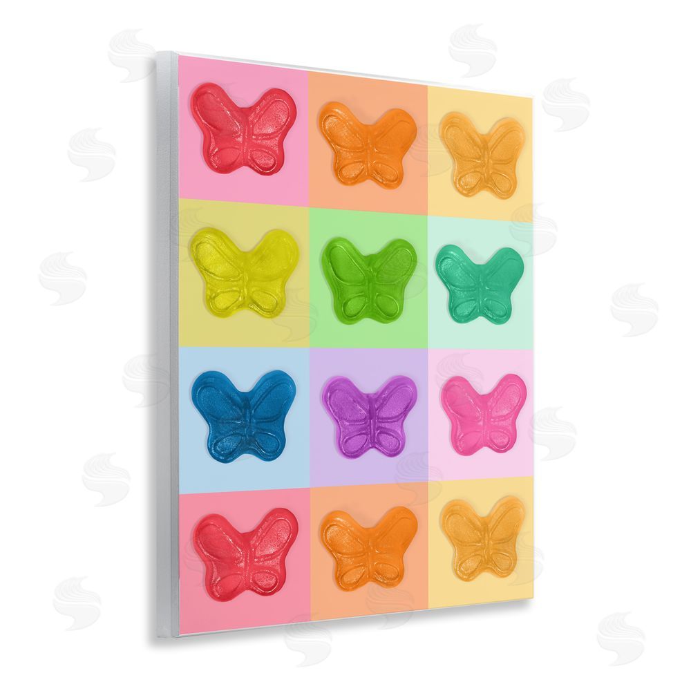 LISH Creative Colorful Butterflies Candy Wall Plaque with Fixed Lithograph Print