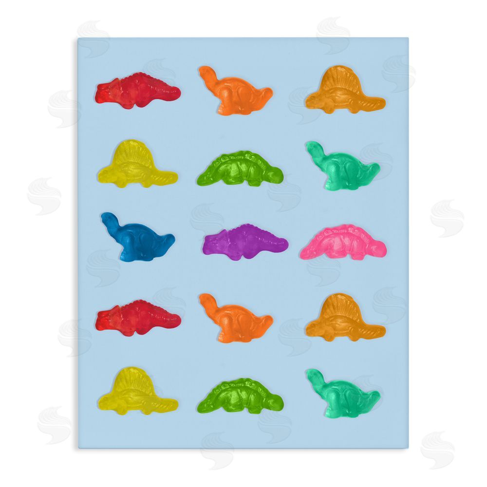 LISH Creative Colorful Dinosaur Candies Stretched Canvas Wall Art