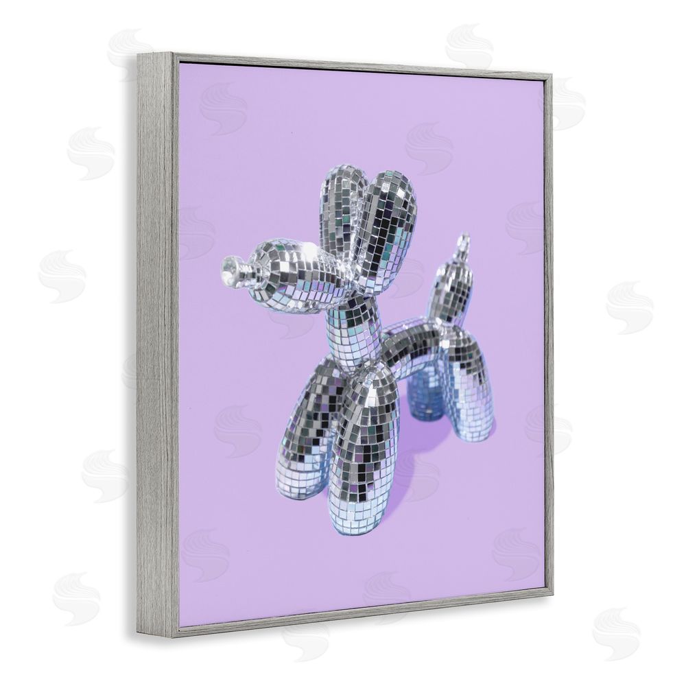LISH Creative Disco Balloon Animal on Lilac Gray Framed Giclee Wall Art Print