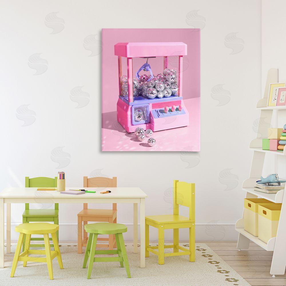 LISH Creative Disco Ball Claw Machine Stretched Canvas Wall Art in Room