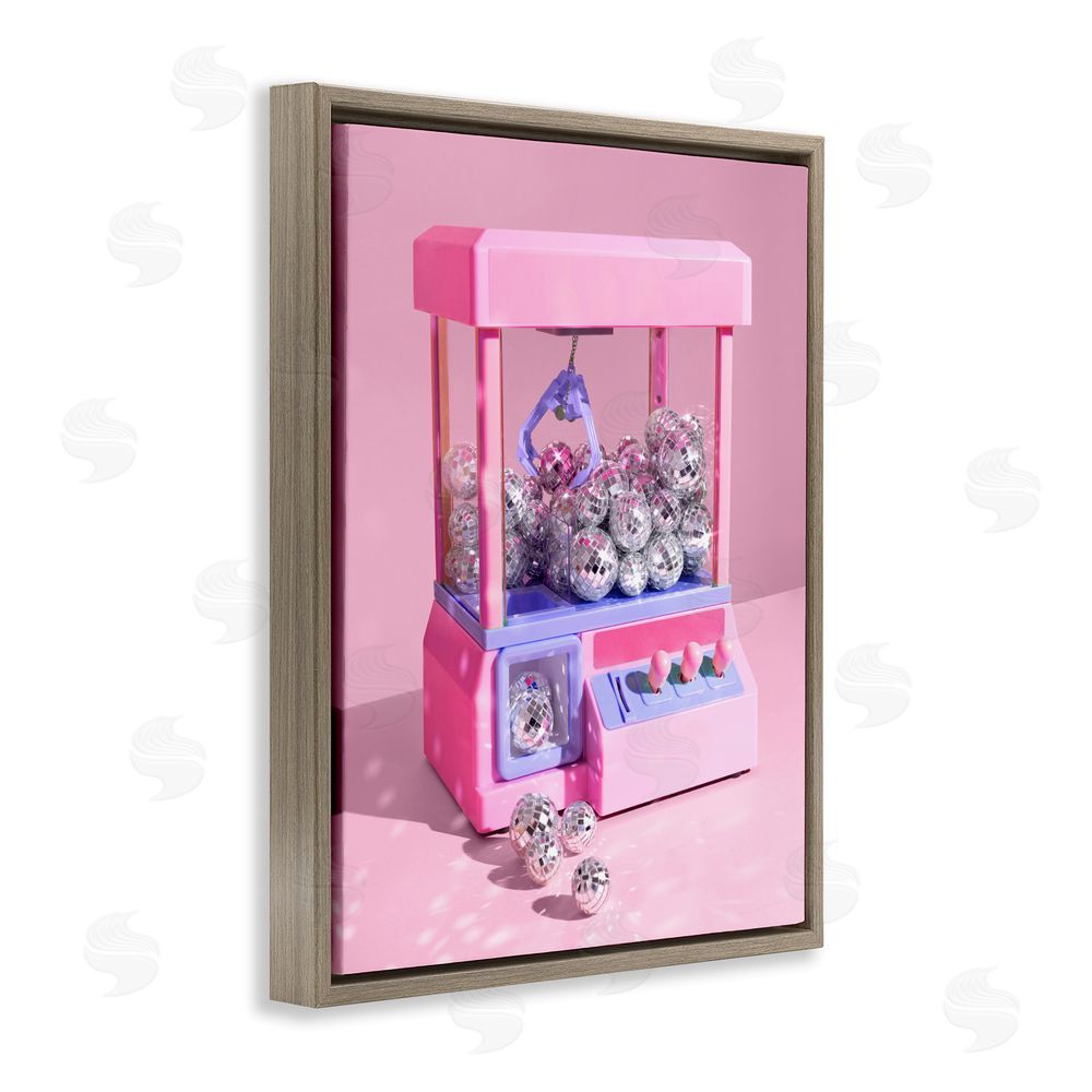 LISH Creative Disco Ball Claw Machine Brown Floating Frame Canvas Wall Art Print