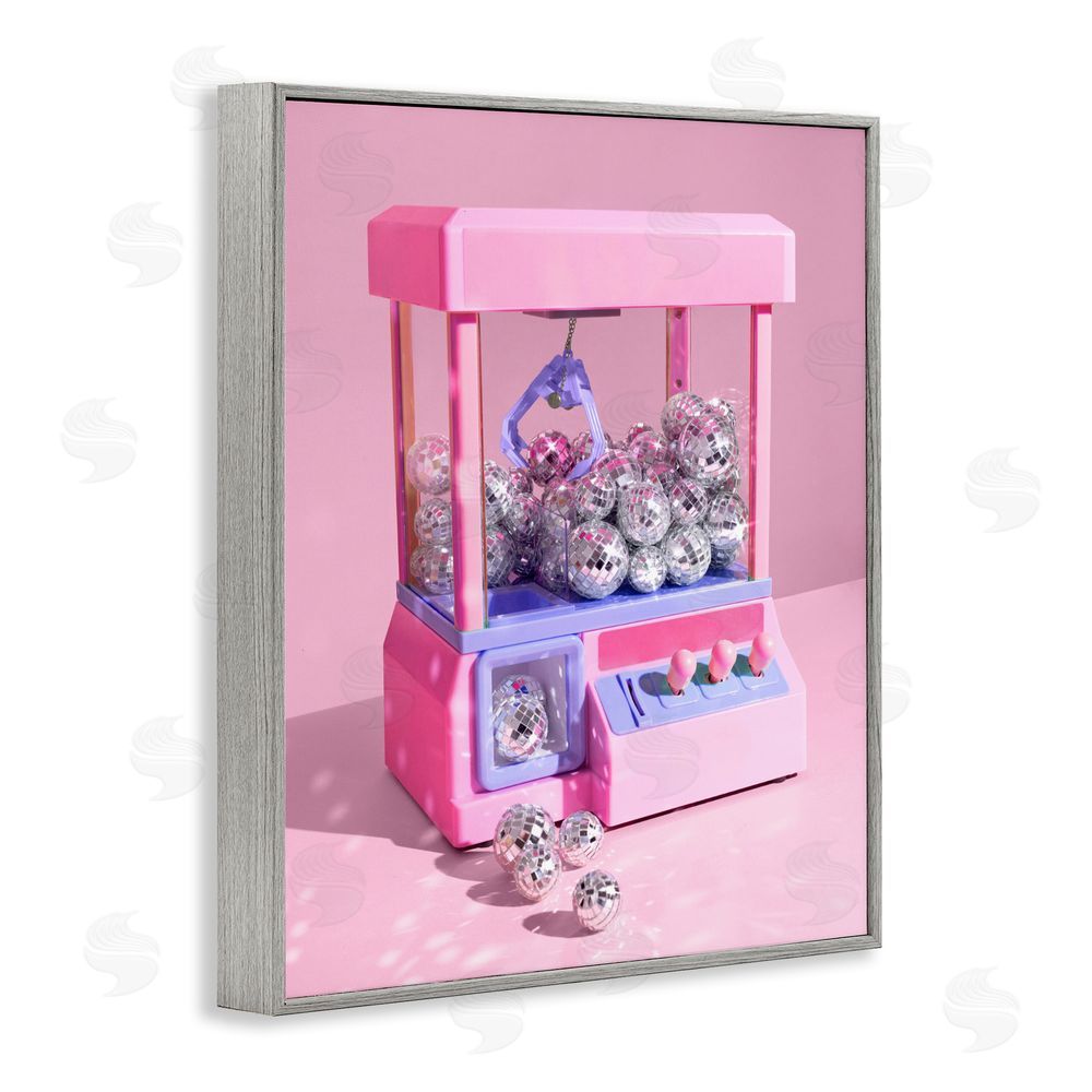 LISH Creative Disco Ball Claw Machine Gray Framed Giclee Wall Art Print
