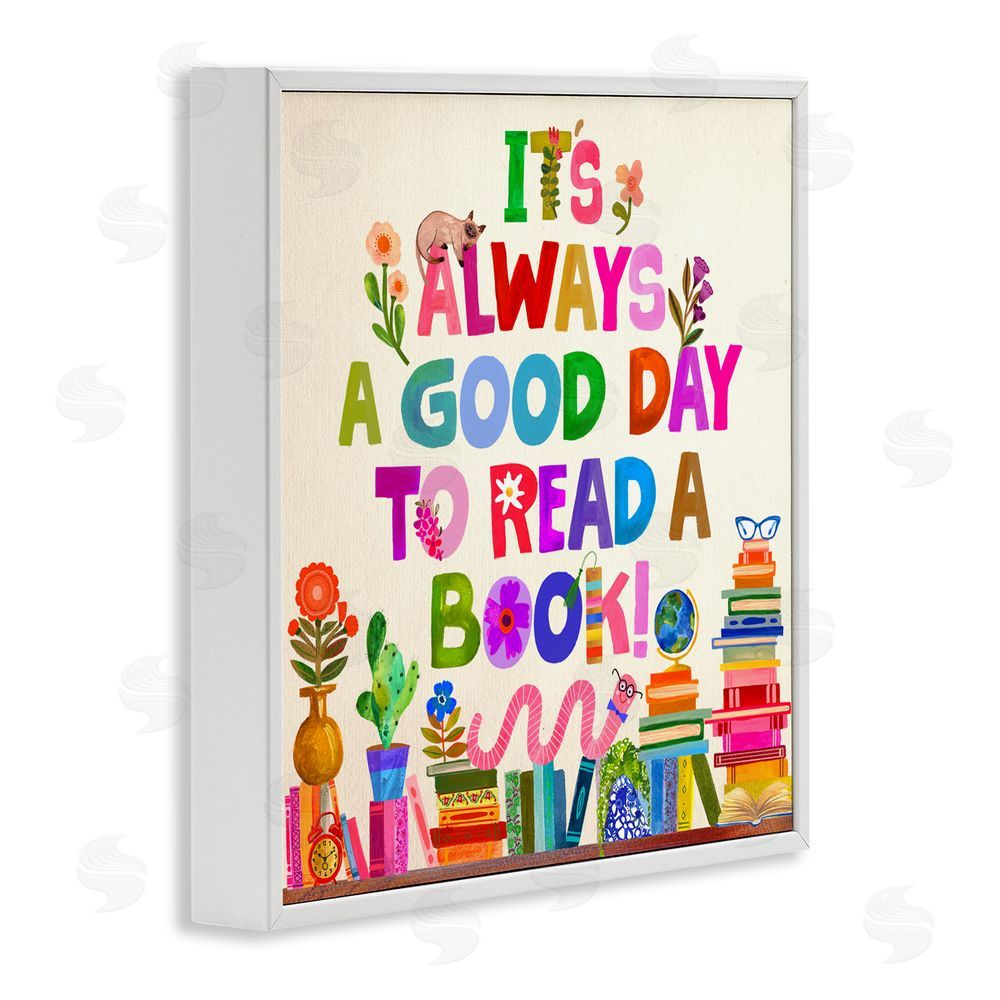 Katherine Herrell Studio Good Day To Read A Book White Framed Giclee Wall Art Print