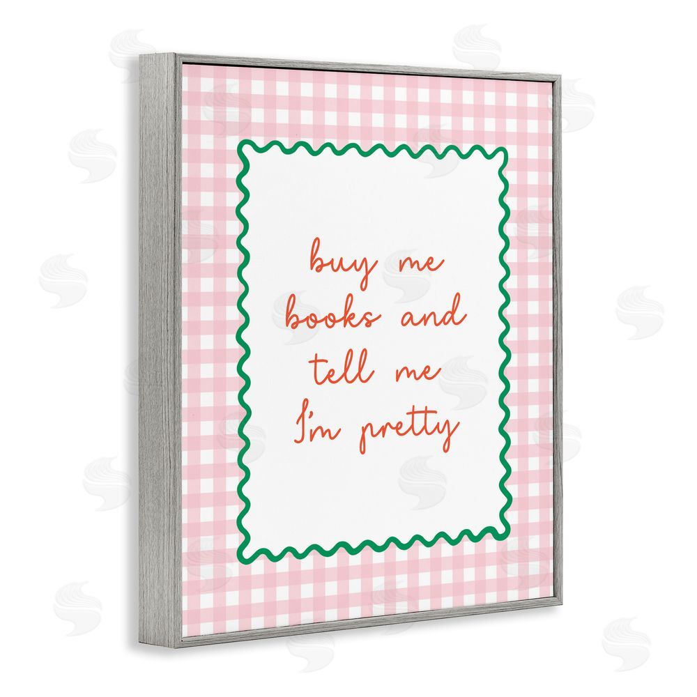 Nadia Hassan Buy Me Books and Compliments Gray Framed Giclee Wall Art Print
