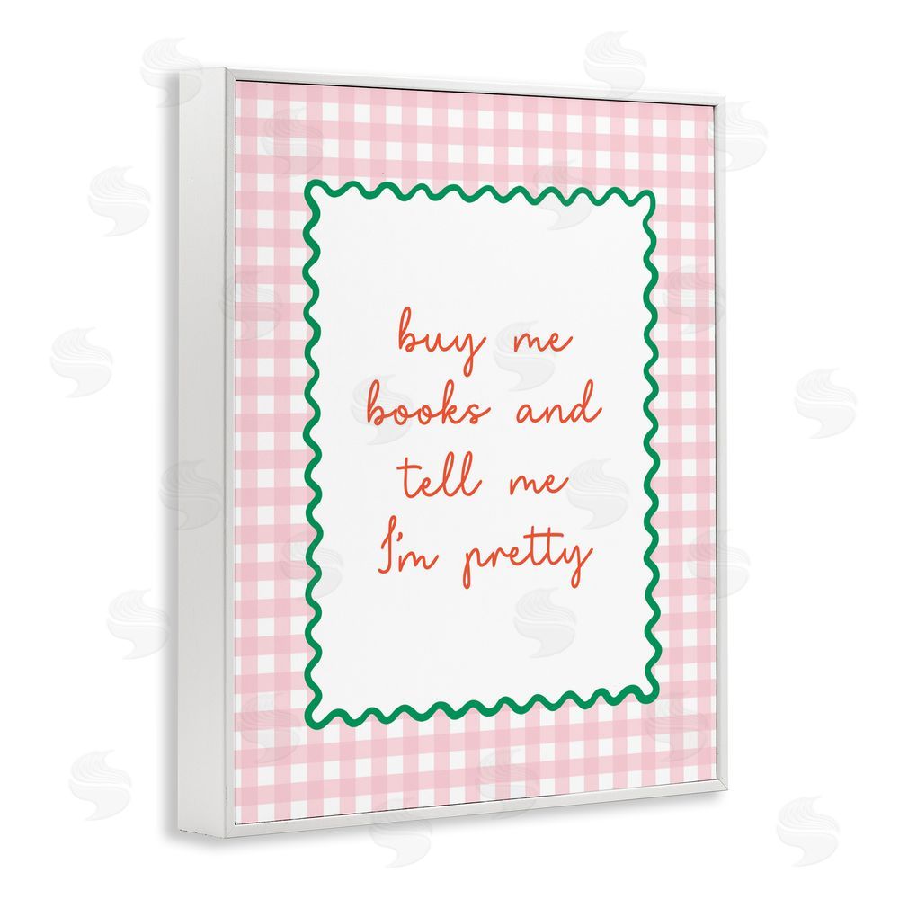 Nadia Hassan Buy Me Books and Compliments White Framed Giclee Wall Art Print
