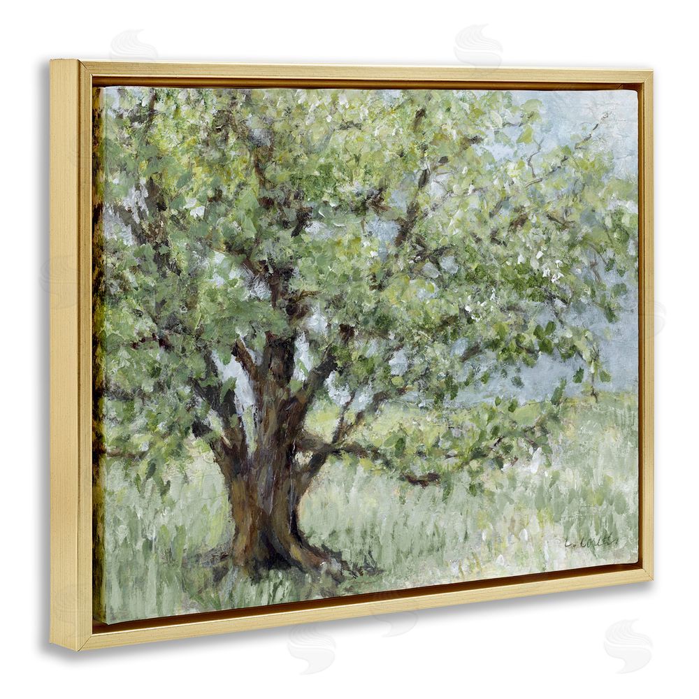 Lanie Loreth Summer Oak Splendor Landscape Gold Floating Framed Canvas Wall Art Print