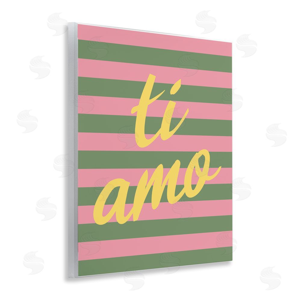 SD Graphics Studio Ti Amo Pink Green Stripes Wall Plaque Printed Art