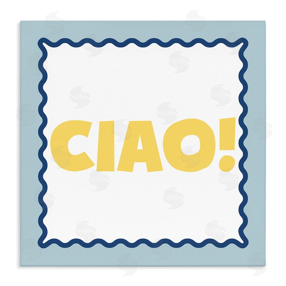 SD Graphics Studio CIAO! Bold Yellow Typography Stretched Canvas Wall Art