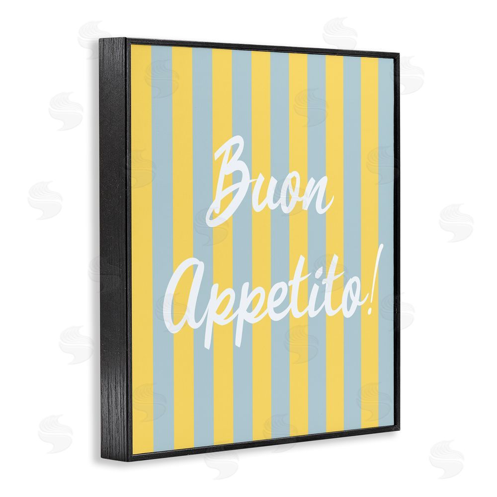 SD Graphics Studio Buon Appetito Blue Yellow Stripes Black Framed Giclee Wall Art Print