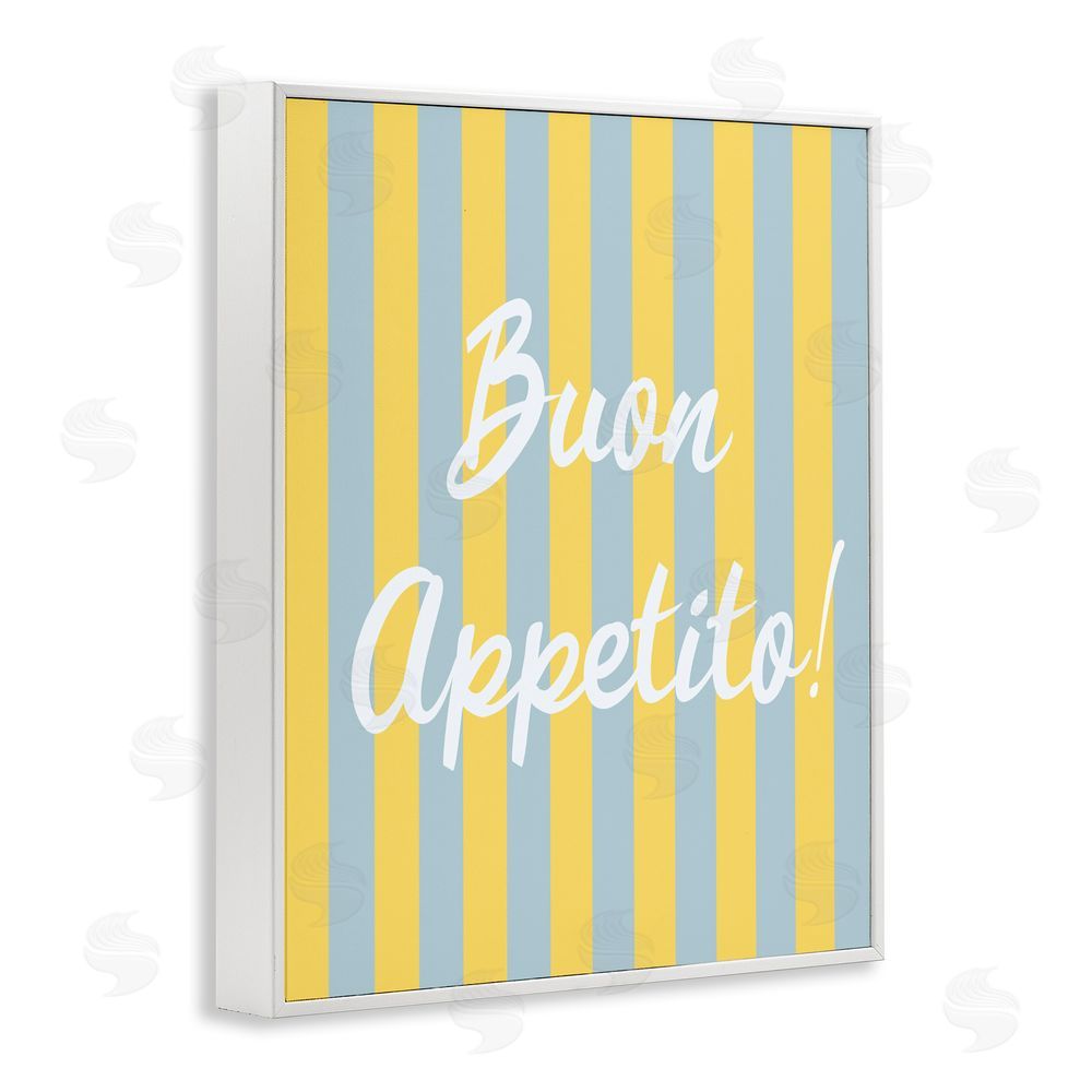 SD Graphics Studio Buon Appetito Blue Yellow Stripes White Framed Giclee Wall Art Print