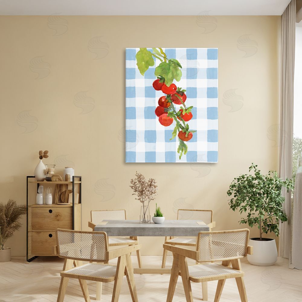 Lanie Loreth Vine Ripe Tomatoes on Plaid Stretched Canvas on Wall