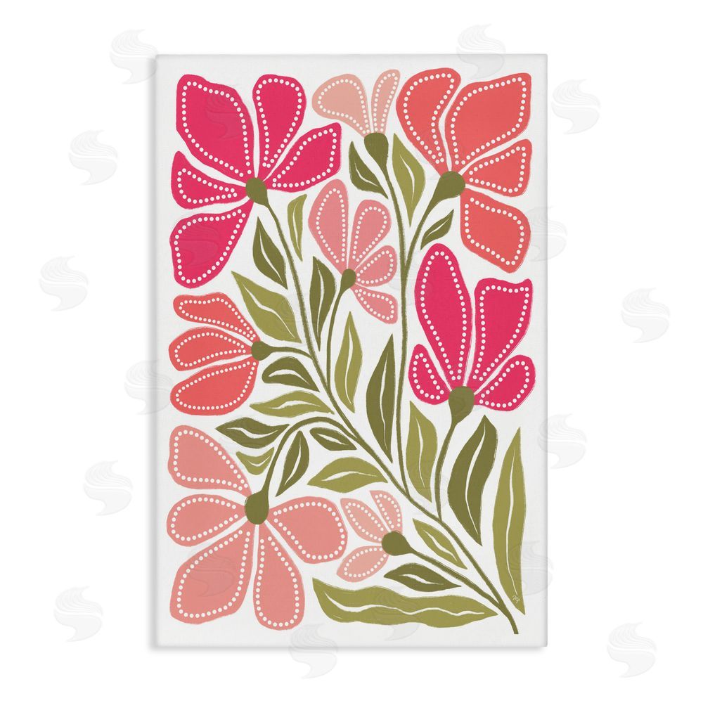 Martina Pavlova Bold Midcentury Blooms Stretched Canvas Wall Art Print