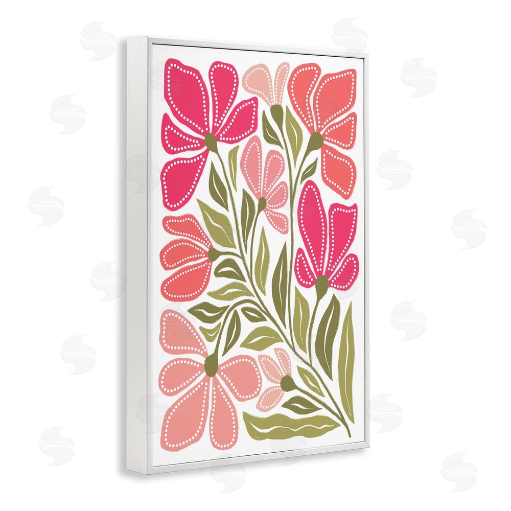 Martina Pavlova Bold Midcentury Blooms White Framed Giclee Wall Art Print
