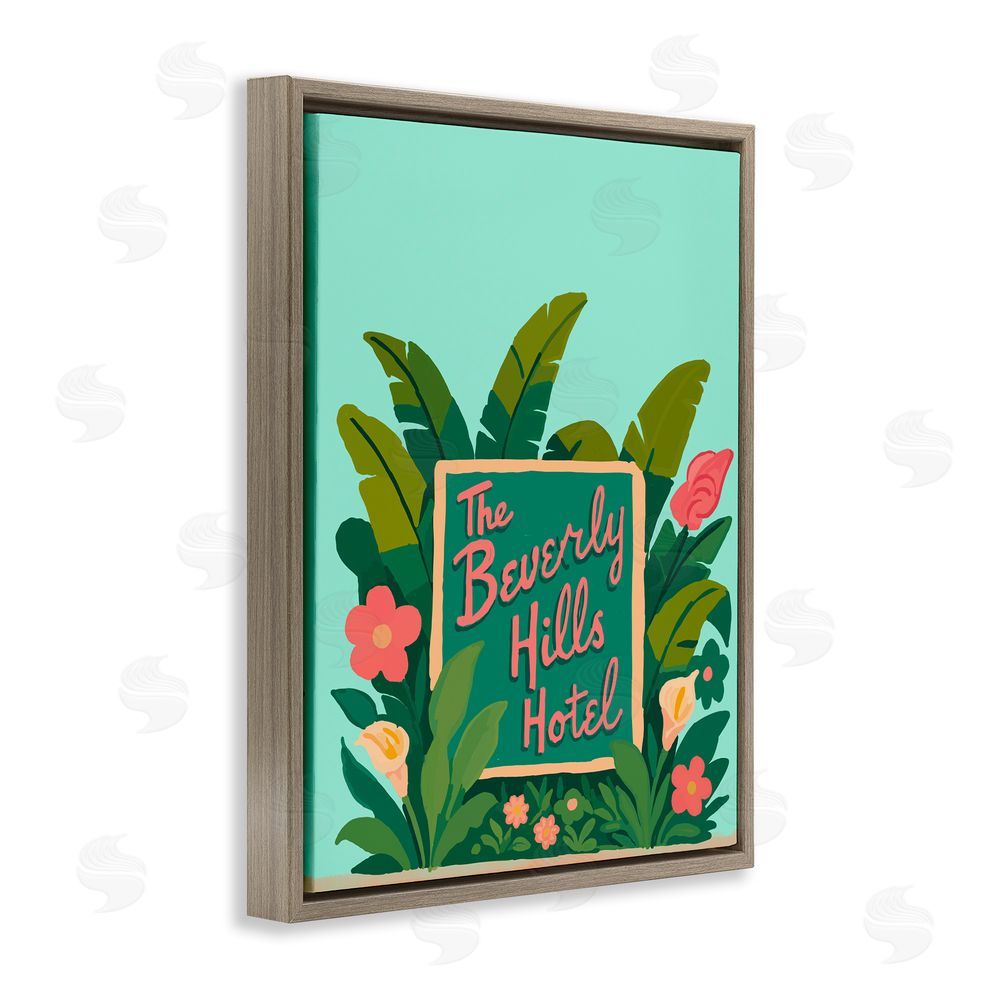 Amelia Noyes Beverly Hills Hotel Brown Floating Frame Canvas Wall Art Print