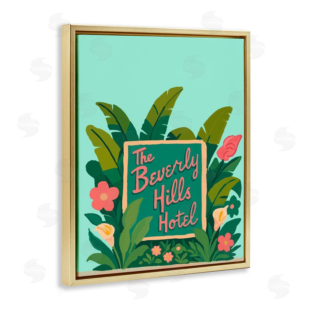 Amelia Noyes Beverly Hills Hotel Gold Floating Frame Canvas Wall Art Print