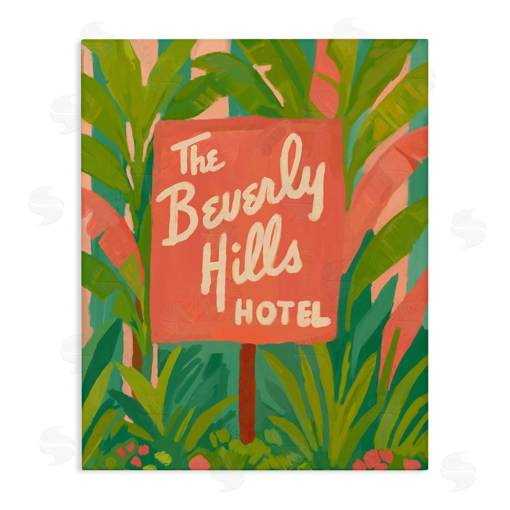 Amelia Noyes Tropical Beverly Hills Hotel Stretched Canvas Wall Art Print