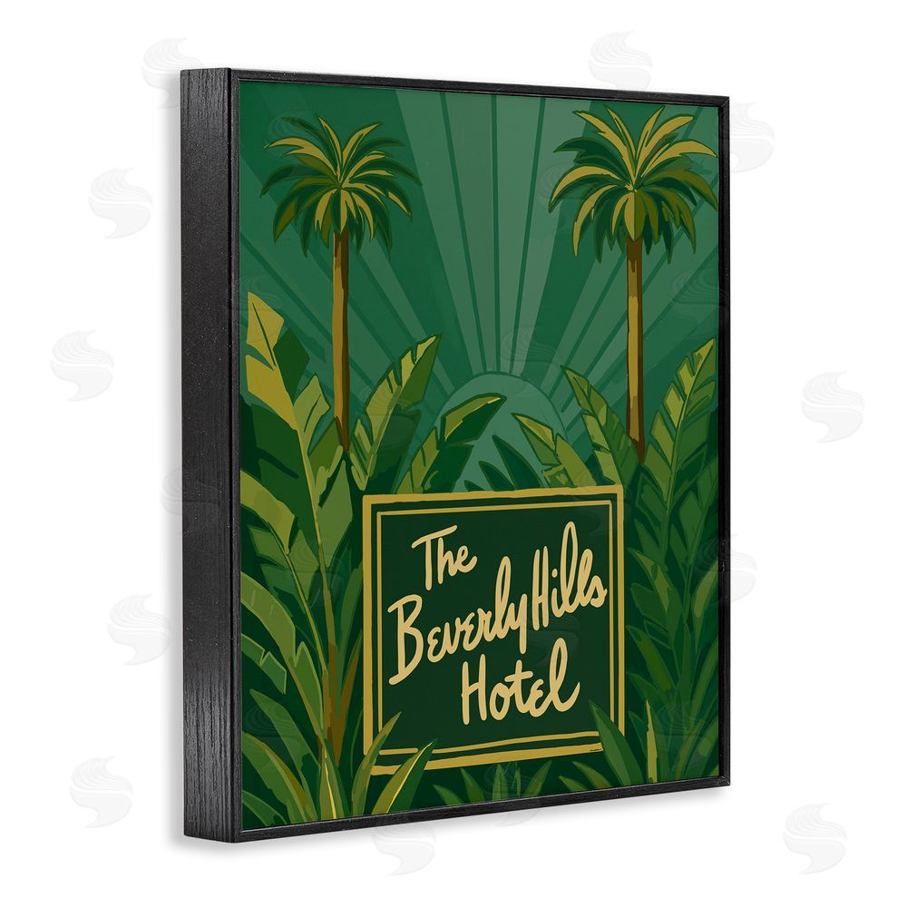 Amelia Noyes Retro Beverly Hills Hotel Black Framed Giclee Wall Art Print