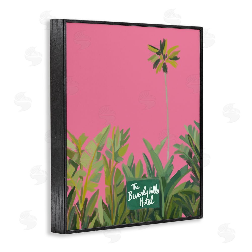 Amelia Noyes Beverly Hills Pink & Green Black Framed Giclee Wall Art Print