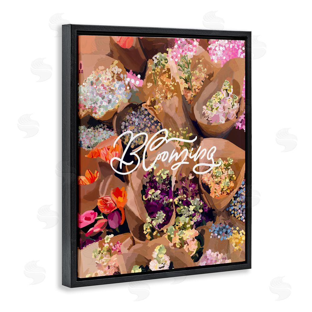 Amelia Noyes Blooming Spring Bouquets Black Floating Frame Canvas Wall Art Print