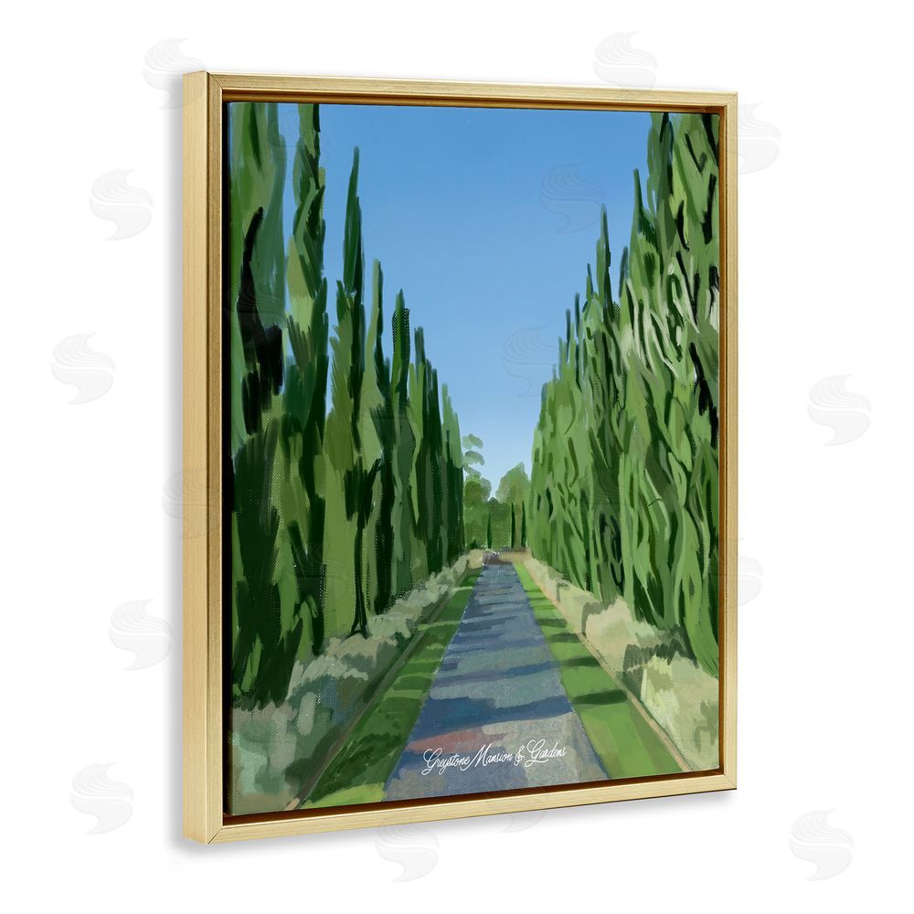 Amelia Noyes Greystone Gardens Path Gold Floating Frame Canvas Wall Art