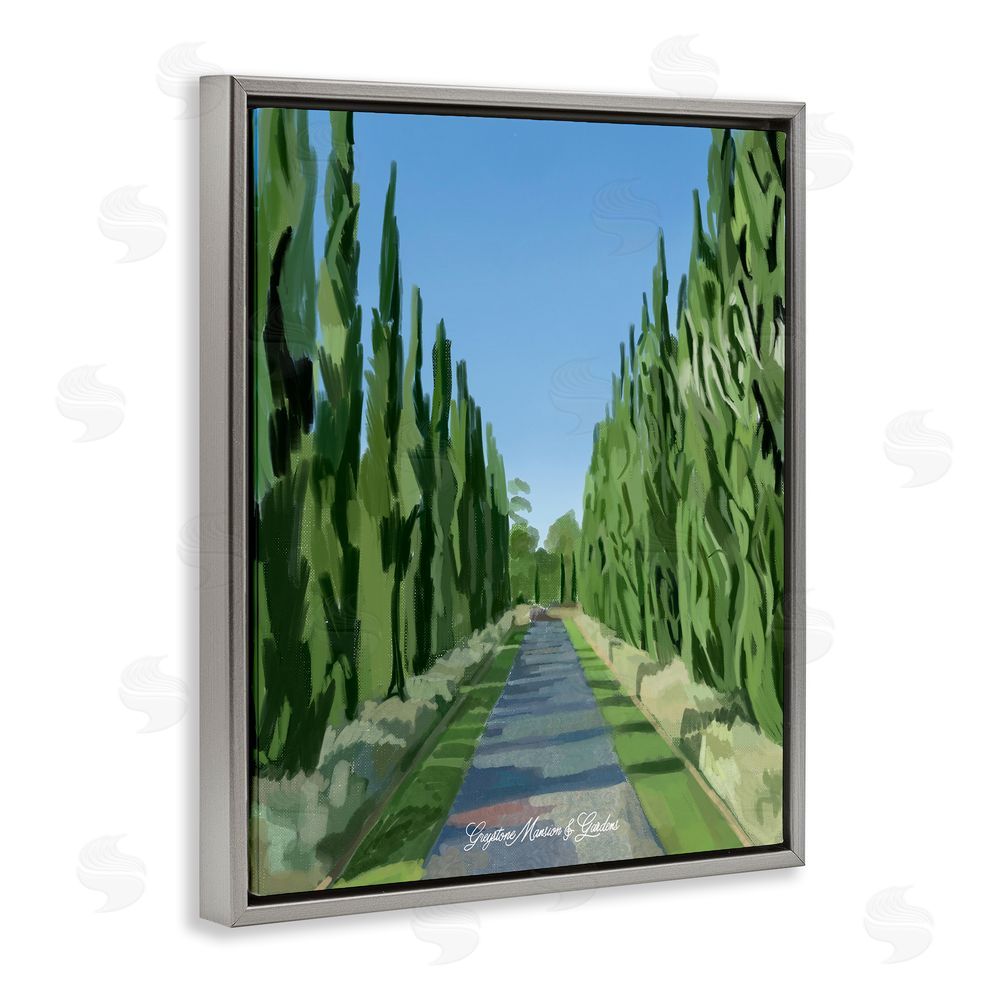 Amelia Noyes Greystone Gardens Path Gray Floating Frame Canvas Wall Art