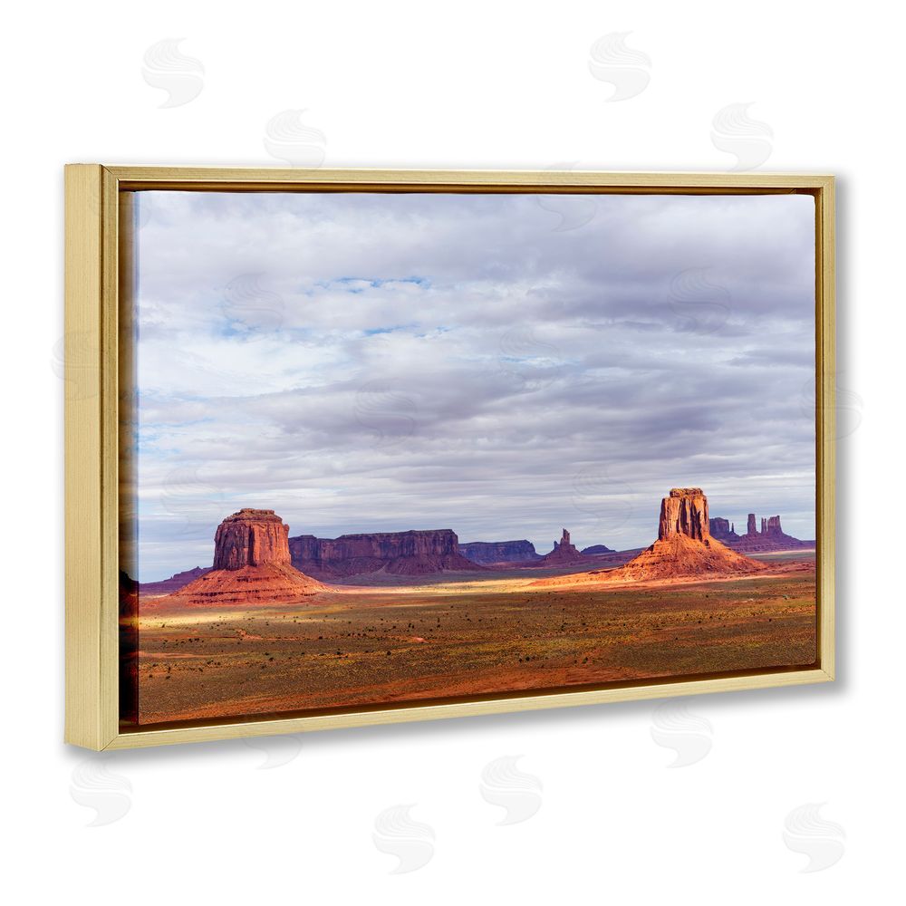 Shelley Carlisle Monumental Desert Buttes & Mesas Gold Floating Frame Canvas Wall Art Print