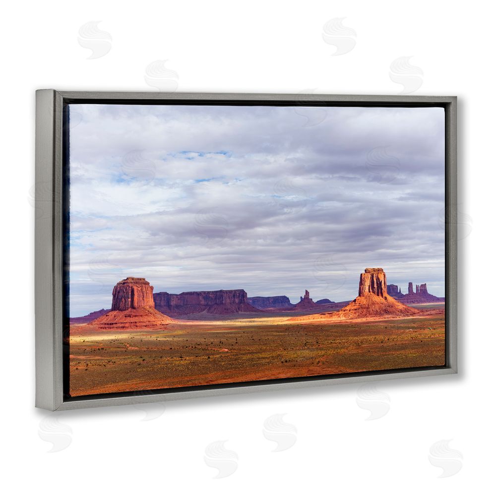 Shelley Carlisle Monumental Desert Buttes & Mesas Gray Floating Frame Canvas Wall Art Print