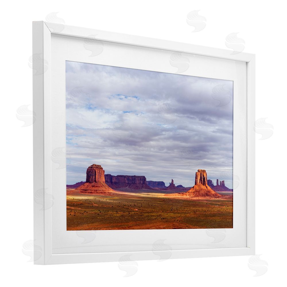 Shelley Carlisle Monumental Desert Buttes & Mesas White Framed Print Under Glass Wall Art