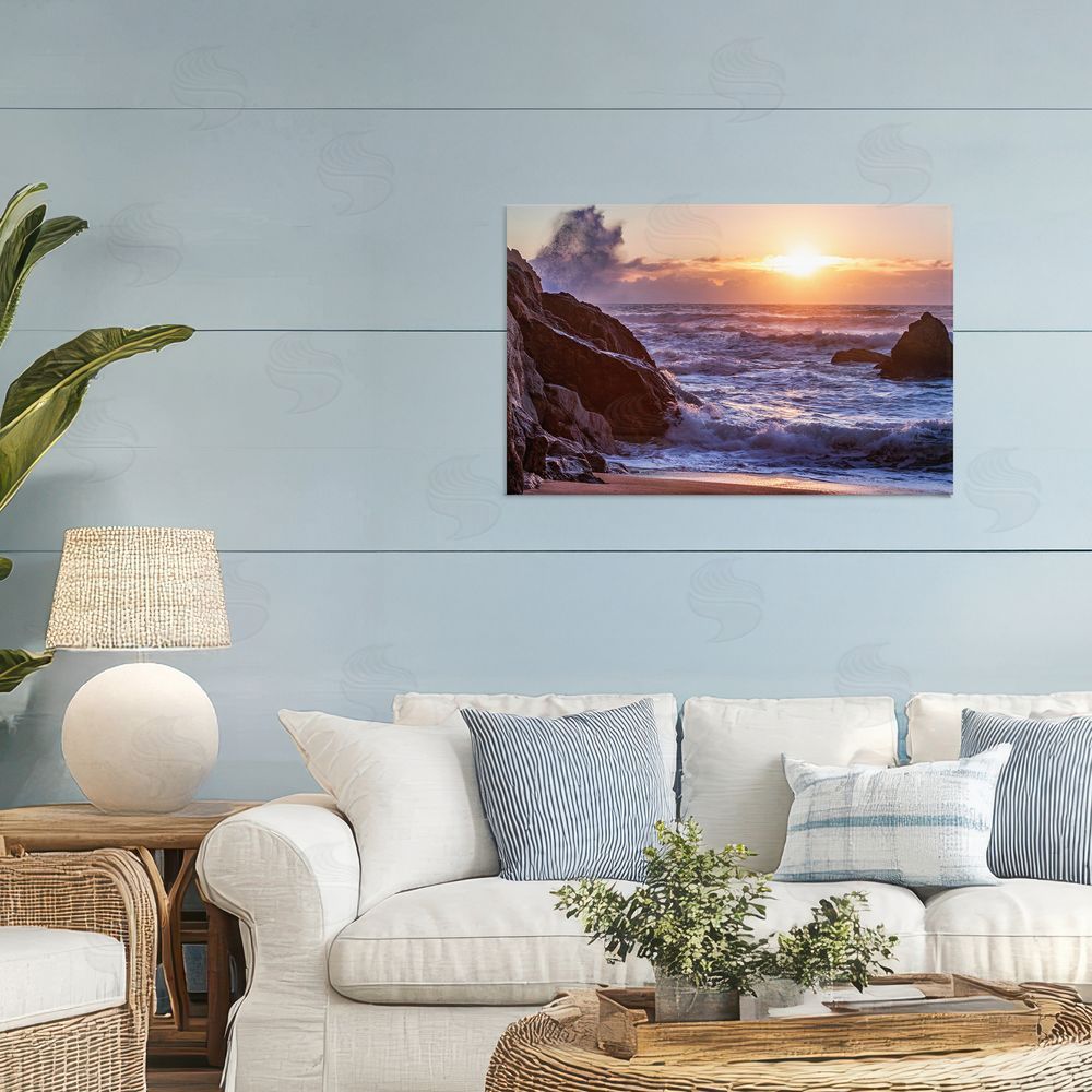 Shelley Carlisle Siren Song Rocky Shore Stretched Canvas Wall Art in Room