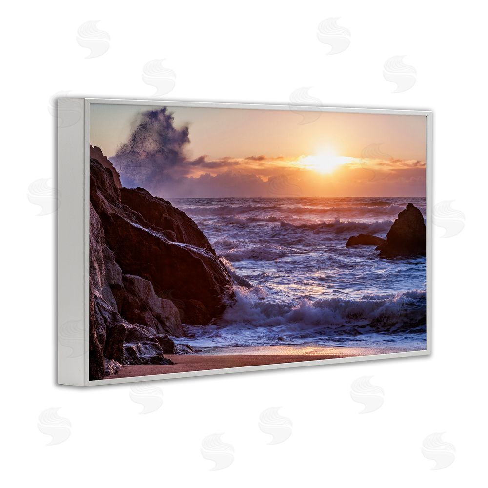 Shelley Carlisle Siren Song Rocky Shore White Framed Giclee Wall Art Print