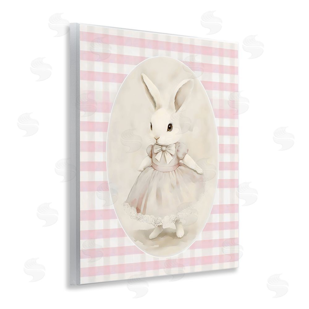 Arlington Prints Sweet Pink Girl Bunny Wall Plaque Art Print