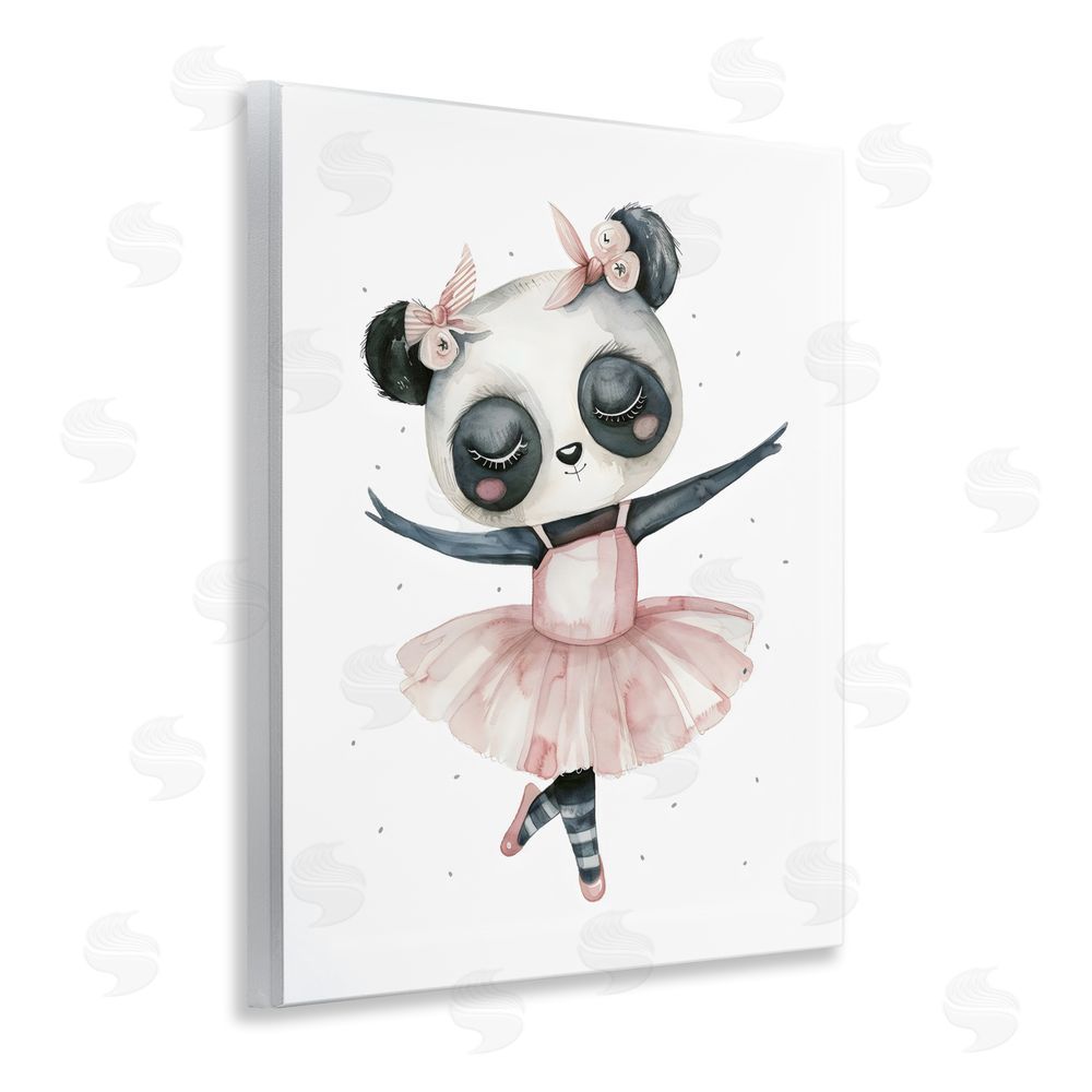 LSR Design Studio Ballerina Panda in Pink Tutu Wall Plaque Art Print with White Foil Wrap