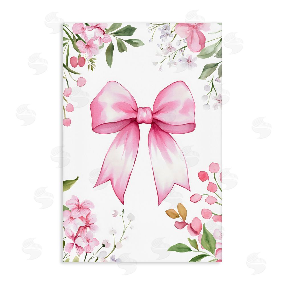 Creative Studio Whimsical Floral Bow Pink Stretched Canvas Wall Art Print