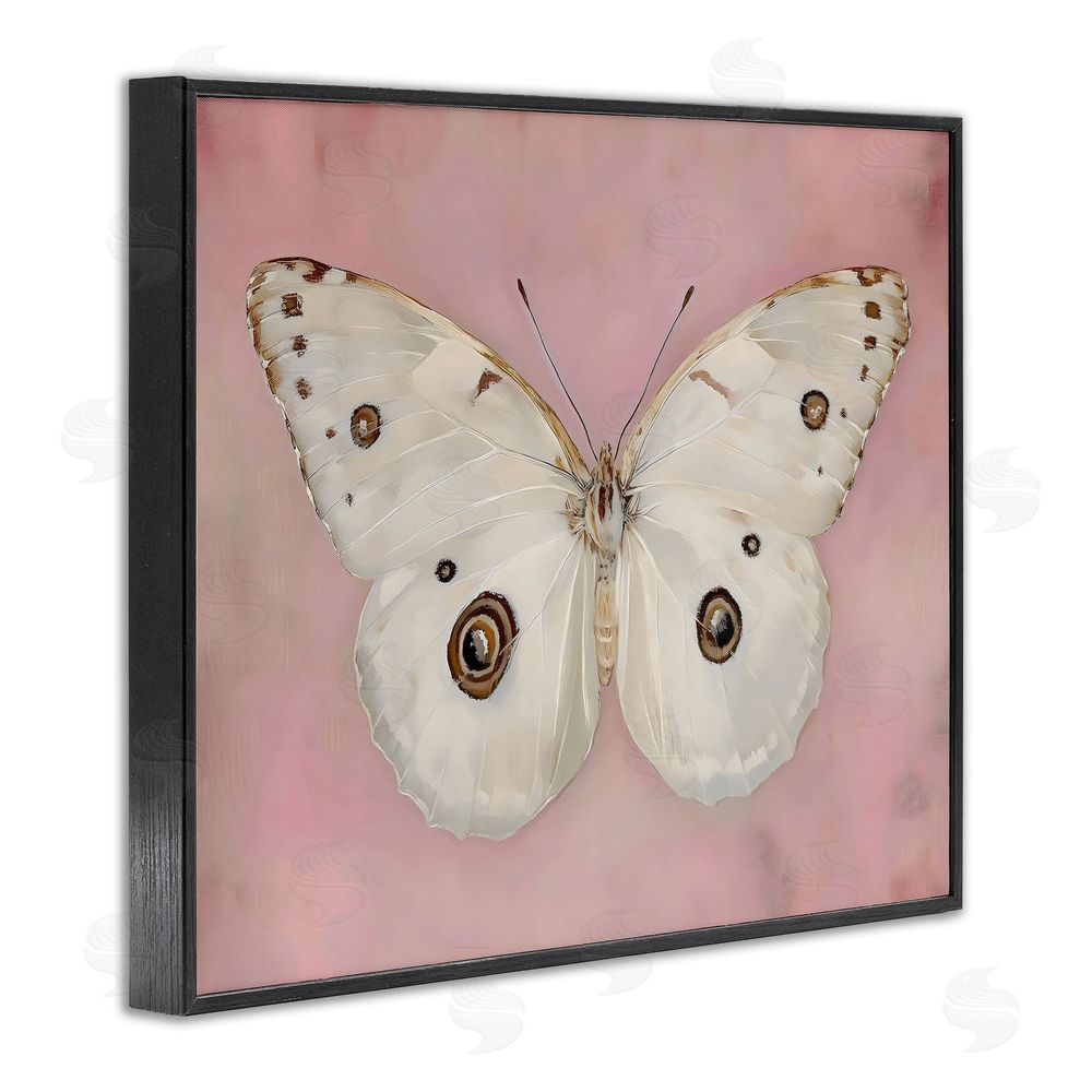 Arlington Prints Gossamer Butterfly on Blush Background Black Framed Giclee Wall Art