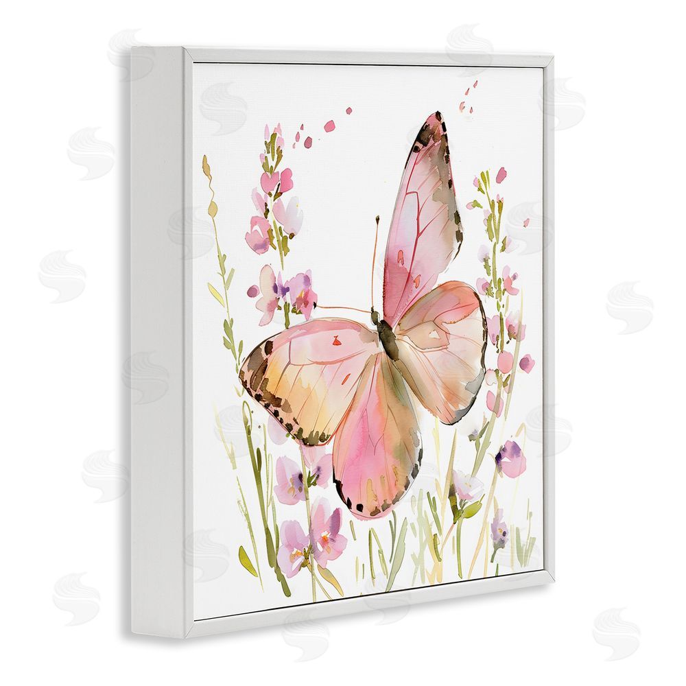 Creative Studio Colorful Spring Butterfly Pink White Framed Giclee Wall Art Print