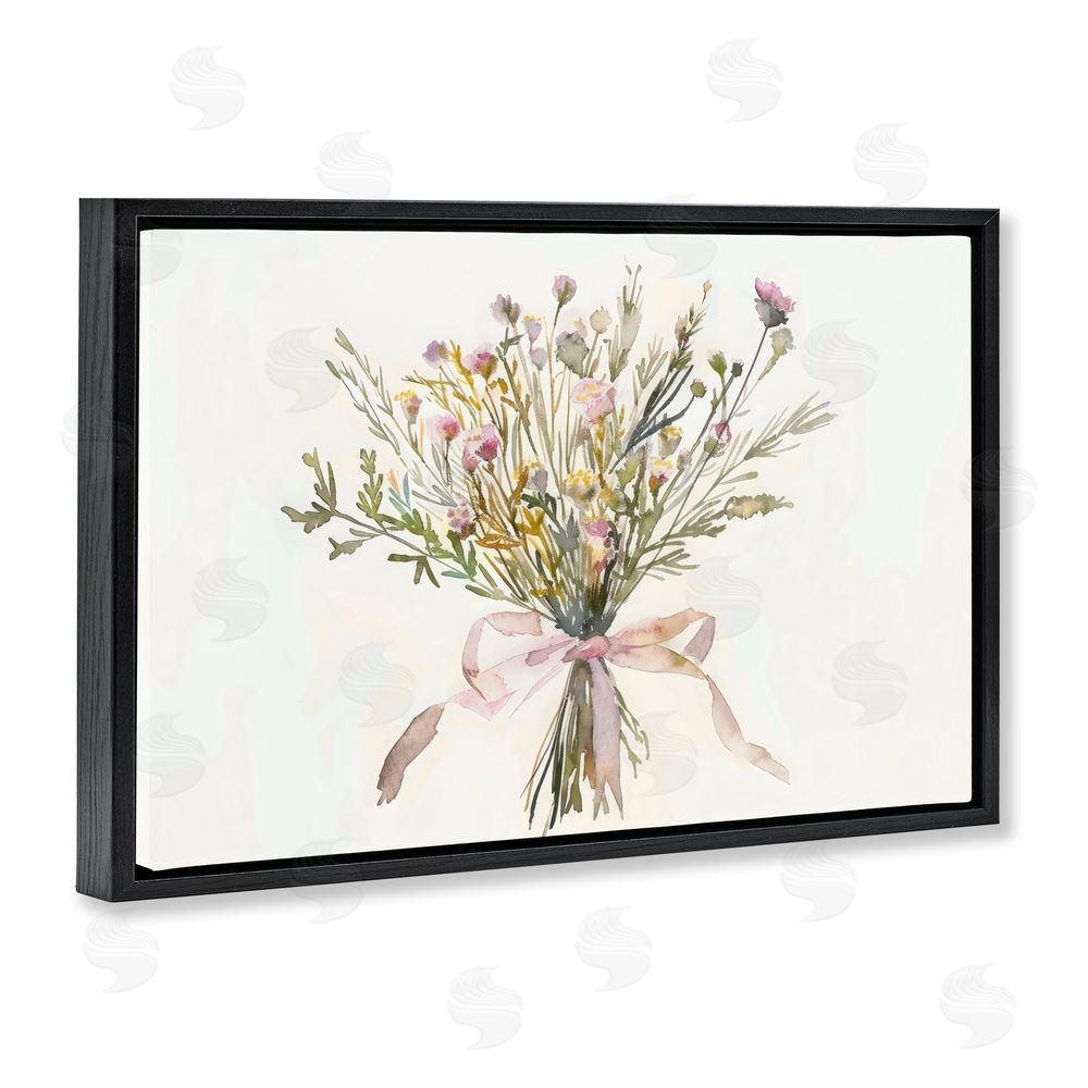 Creative Studio Bouquet of Spring Wildflowers Black Floating Frame Canvas Wall Art Print