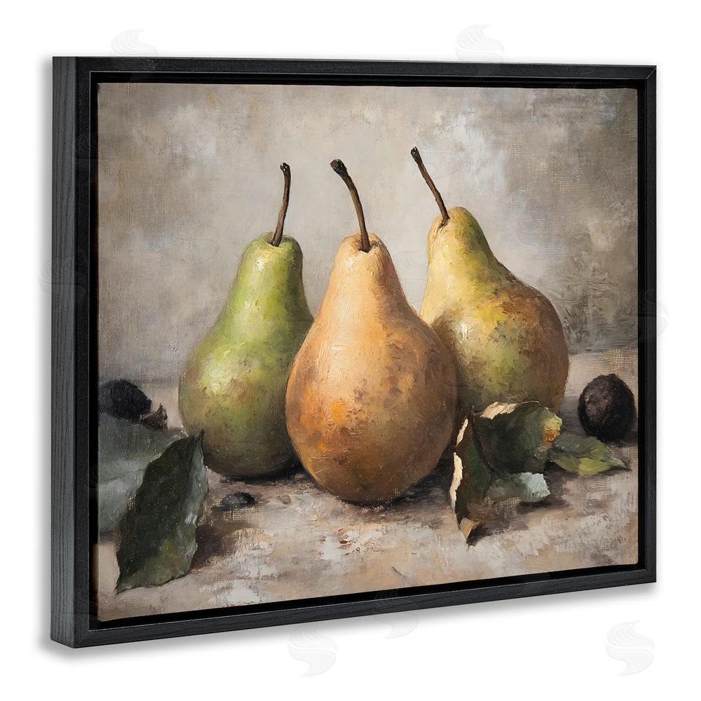 Franklyn Gregory Pear Still Life Setting Black Floating Frame Canvas Wall Art Print