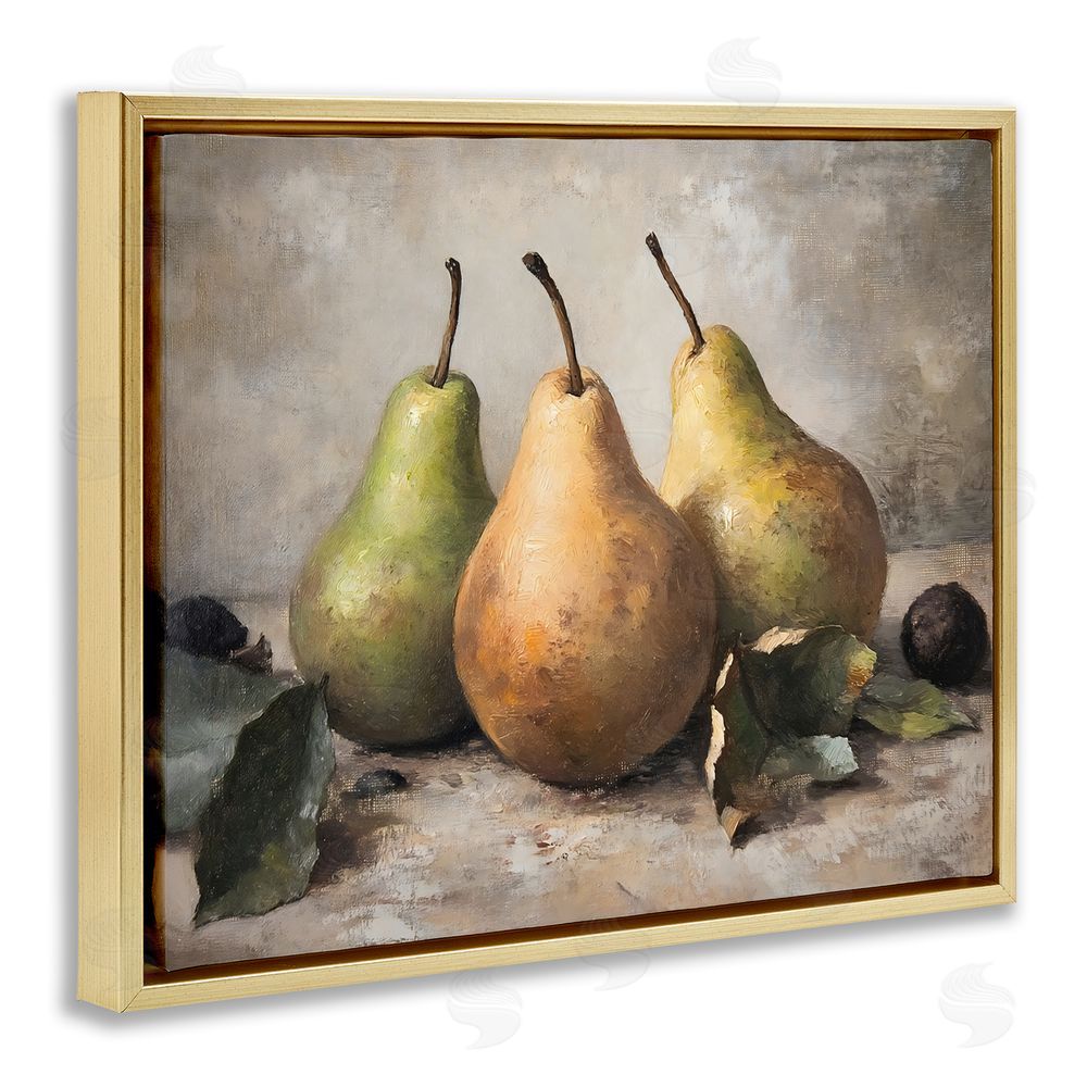 Franklyn Gregory Pear Still Life Setting Gold Floating Frame Canvas Wall Art Print