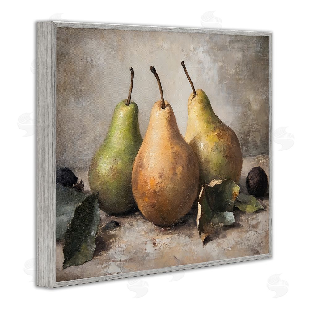 Franklyn Gregory Pear Still Life Setting Gray Framed Giclee Wall Art Print