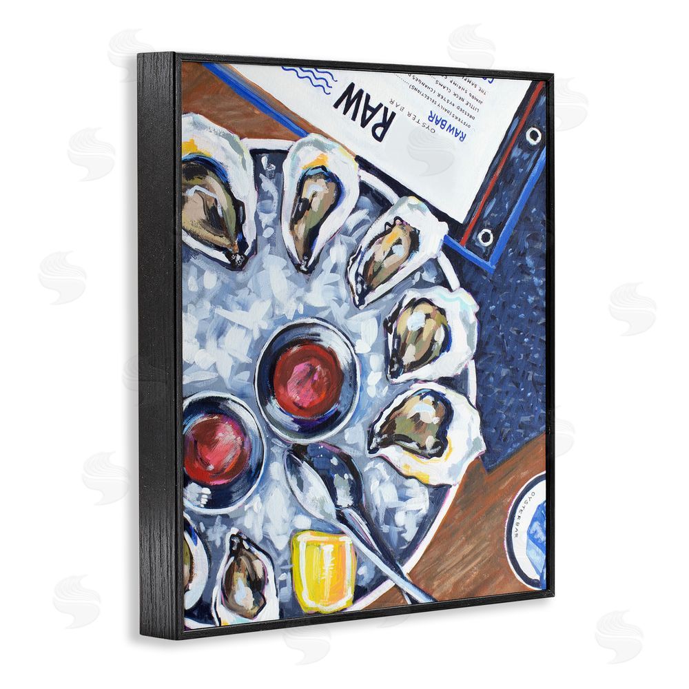 Rachel Nerney Oysters on Ice Black Framed Giclee Wall Art